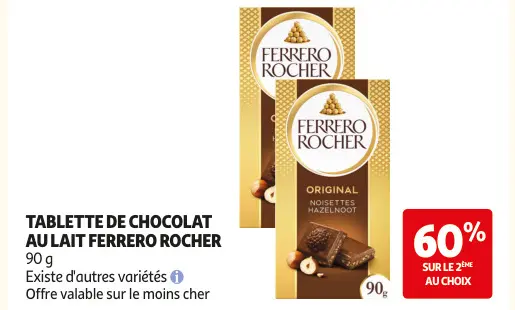 Offre: Tablette de chocolat au lait