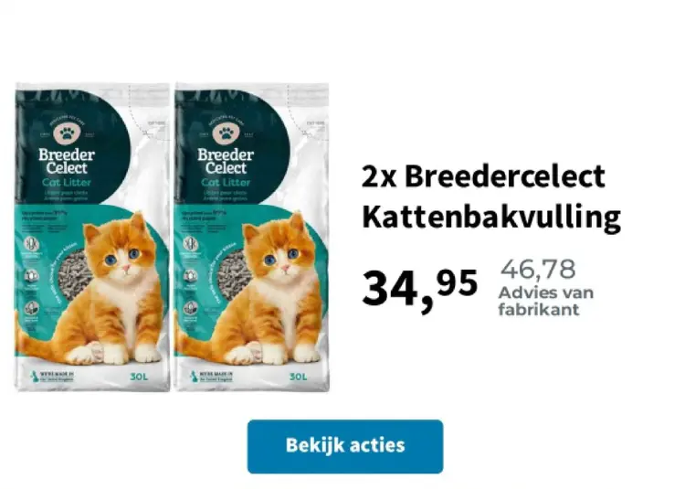 Aanbieding: Breedercelect Kattenbakvulling