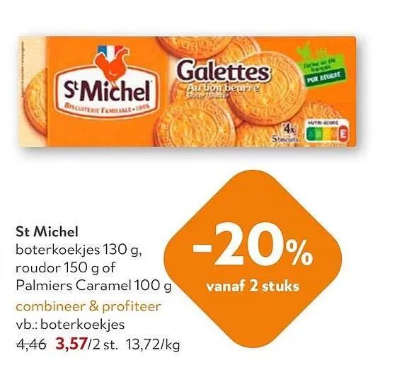 Promotie: St Michel boterkoekjes, roudor of Palmiers Caramel