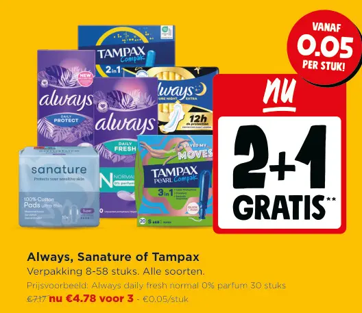 Promotie: Always, Sanature of Tampax