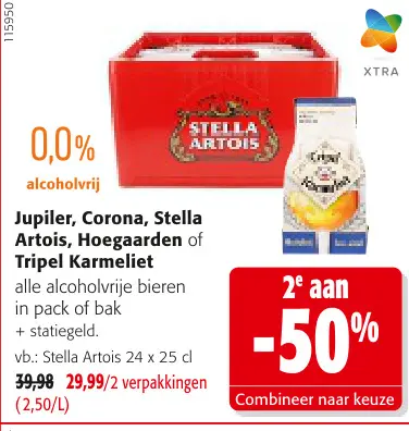 Promotie: Jupiler, Corona, Stella Artois, Hoegaarden of Tripel Karmeliet