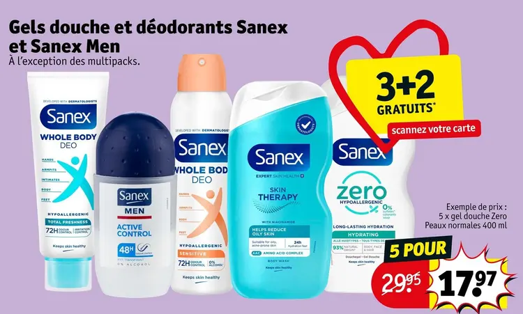 Offre: Gels douche et déodorants