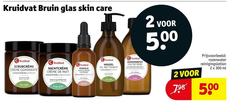 Aanbieding: Bruin glas skin care