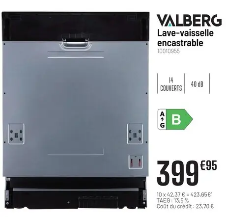 Offre: Lave-vaisselle encastrable