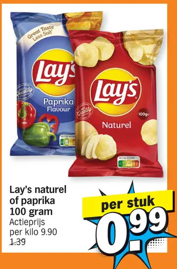Promotie: Lay's naturel of paprika