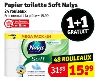 Offre: Papier toilette Soft Nalys