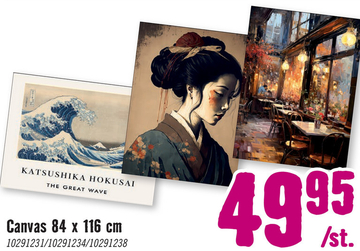 Aanbieding: PURE LIVING Schilderij canvas Geisha II Japandi 84x116 cm