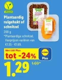 Aanbieding: Plantaardig rulgehakt of schnitzel