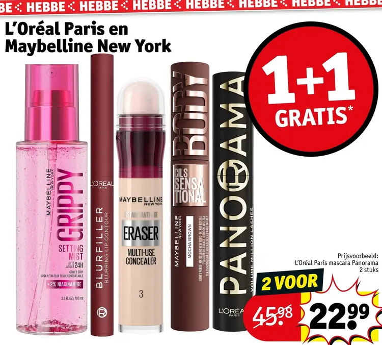Aanbieding: L'Oréal Paris en Maybelline New York