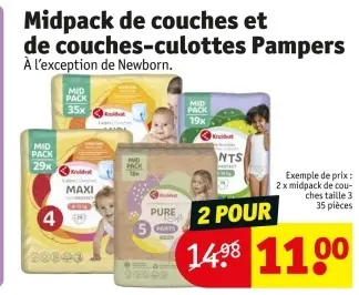 Offre: Midpack de couches et de couches-culottes