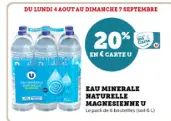 Offre: EaU minerale natUrelle magnesienne