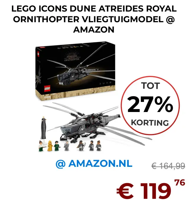 Aanbieding: LEGO ICONS DUNE ATREIDES ROYAL ORNITHOPTER VLIEGTUIGMODEL @ AMAZON