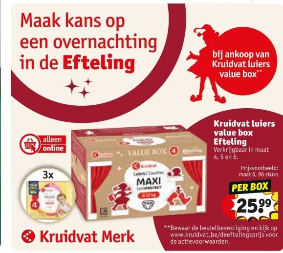 Aanbieding: Kruidvat luiers value box Efteling