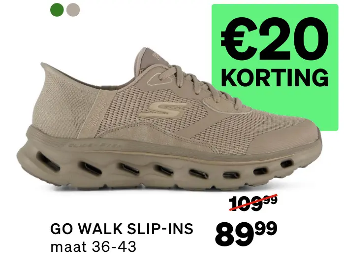 Aanbieding: Skechers Go walk Slip-ins Instappers taupe