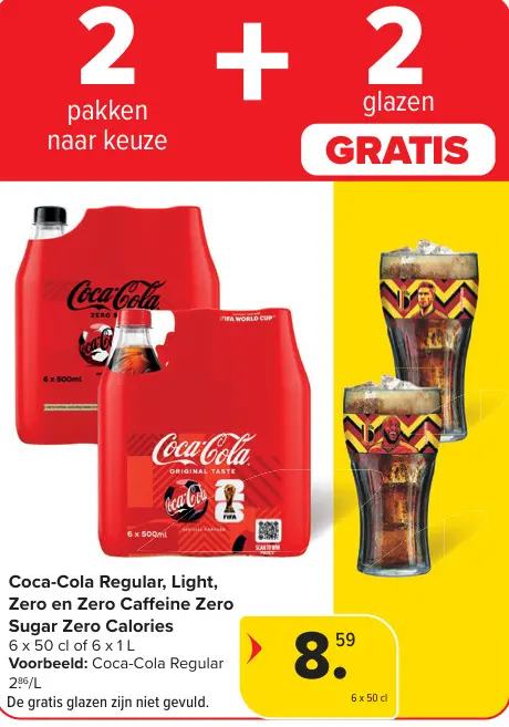Promotie: Coca-Cola Regular, Light, Zero en Zero Caffeine Zero Sugar Zero Calories