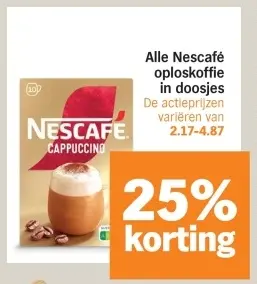 Aanbieding: Alle Nescafé oploskoffie in doosjes