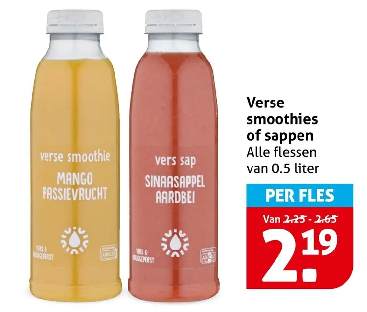 Aanbieding: Verse smoothies of sappen