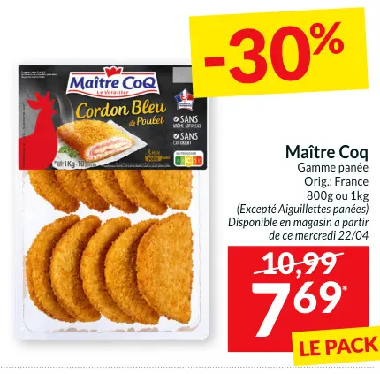 Offre: Cordon Bleu de Poulet