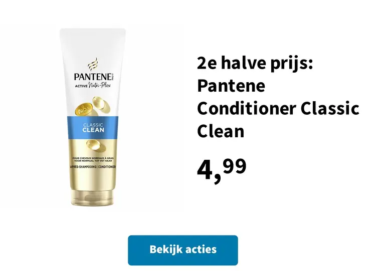Promotie: 2e halve prijs: Pantene Conditioner Classic Clean