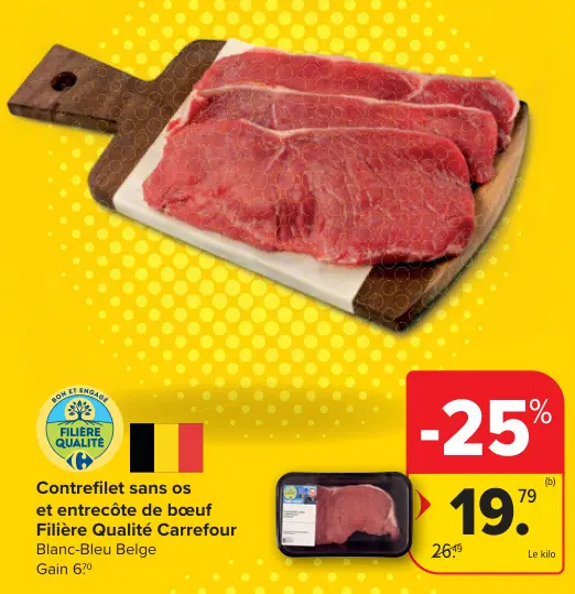 Offre: Contrefilet sans os et entrecôte de bœuf