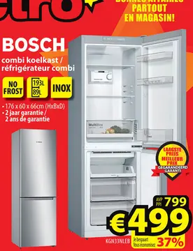 Aanbieding: BOSCH combi koelkast / réfrigérateur combi