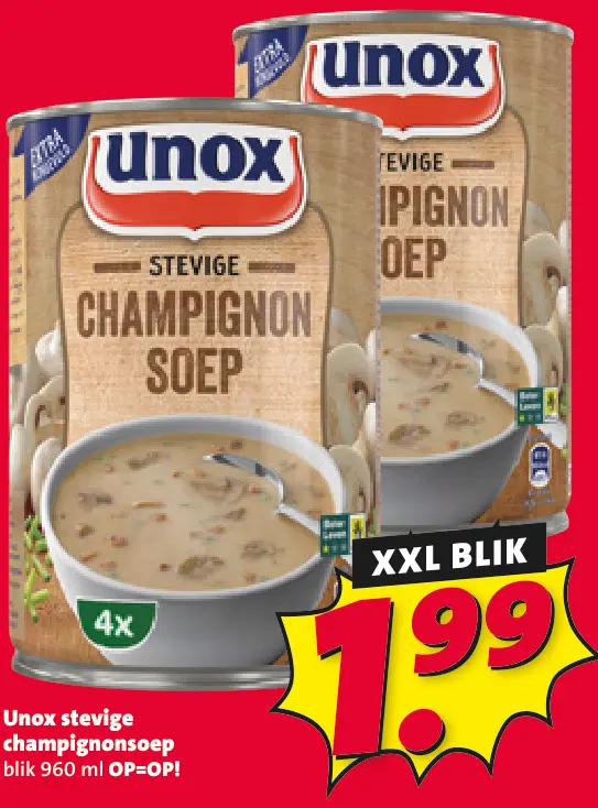 Aanbieding: stevige champignonsoep