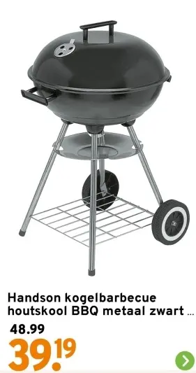 Aanbieding: Kogelbarbeque houtskool BBQ metaal zwart