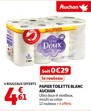 Offre: Papier toilette blanc