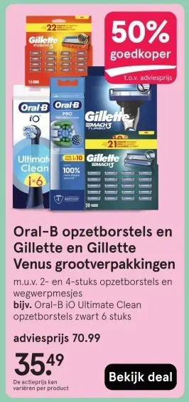 Aanbieding: Oral-B opzetborstels en Gillette en Gillette