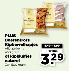 Aanbieding: Boerentrots Kipborrelhapjes of kipkluifjes naturel