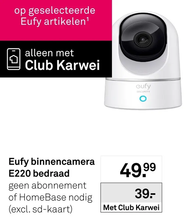 Aanbieding: Binnencamera E220 bedraad