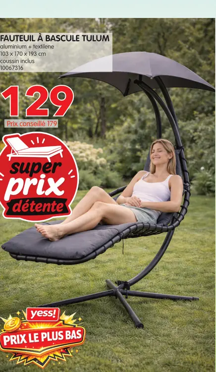 Offre: Fauteuil à bascule tulum