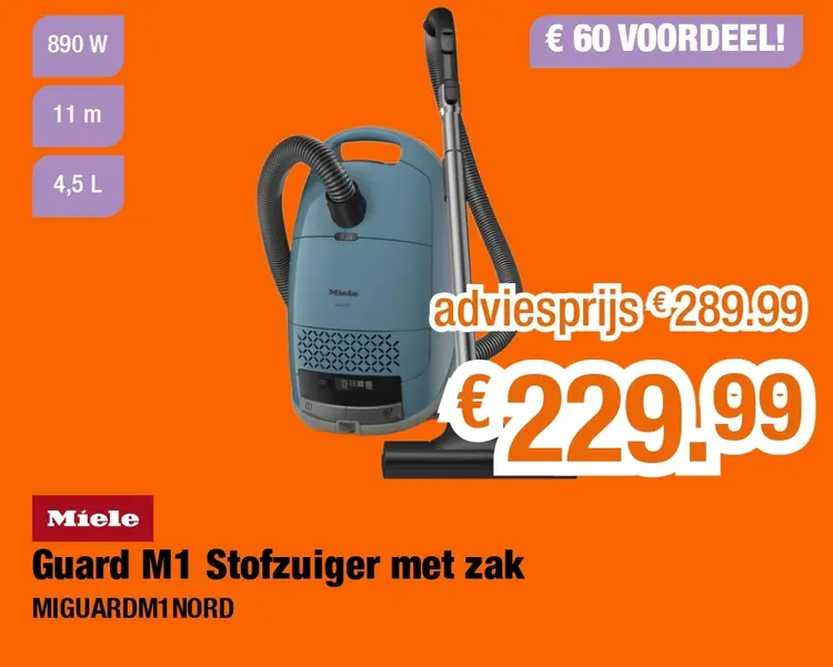 Promotie: Guard M1 Stofzuiger met zak