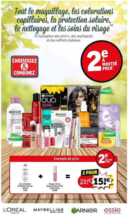 Offre: Tout le maquillage, les colorations capillaires, la protection solaire, le nettoyage et les soins du visage