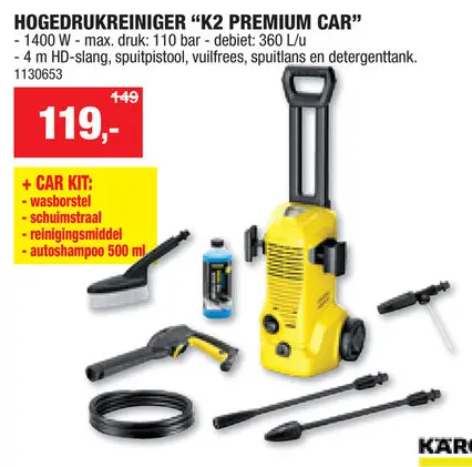 Promotie: Karcher K2 Premium Car hogedrukreiniger 1400W