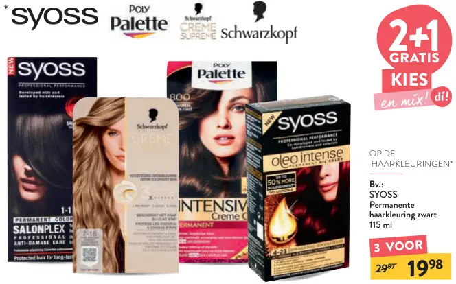 Promotie: Permanente haarkleuring zwart