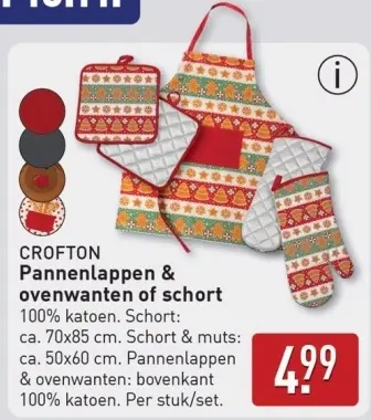 Aanbieding: Pannenlappen & ovenwanten of schort