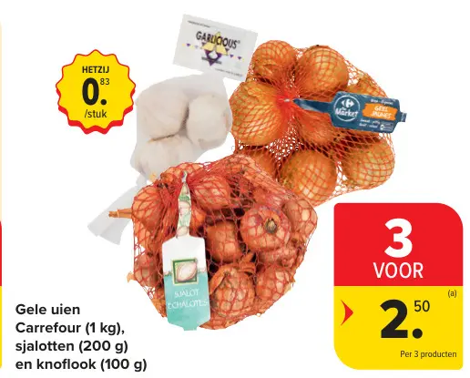 Promotie: Gele uien, sjalotten en knoflook