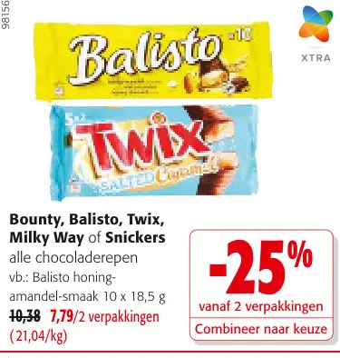 Promotie: Bounty, Balisto, Twix, Milky Way of Snickers