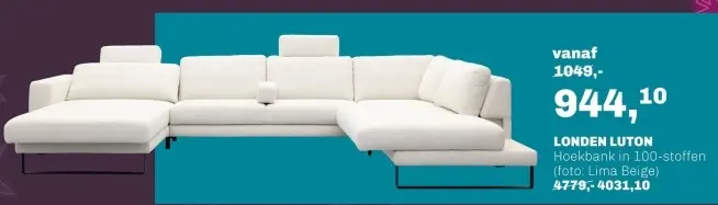 Aanbieding: LONDEN LUTON Hoekbank