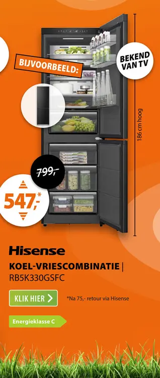Aanbieding: Hisense RB5K330GSFC Zwart