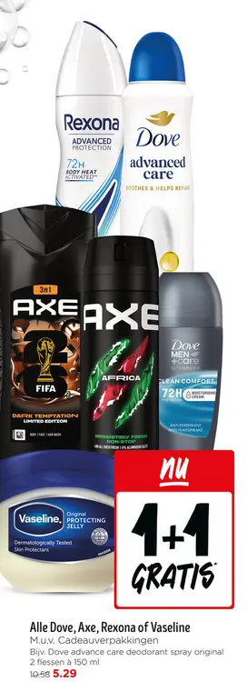 Aanbieding: Alle Dove, Axe, Rexona of Vaseline