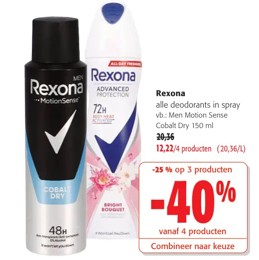 Promotie: alle deodorants in spray