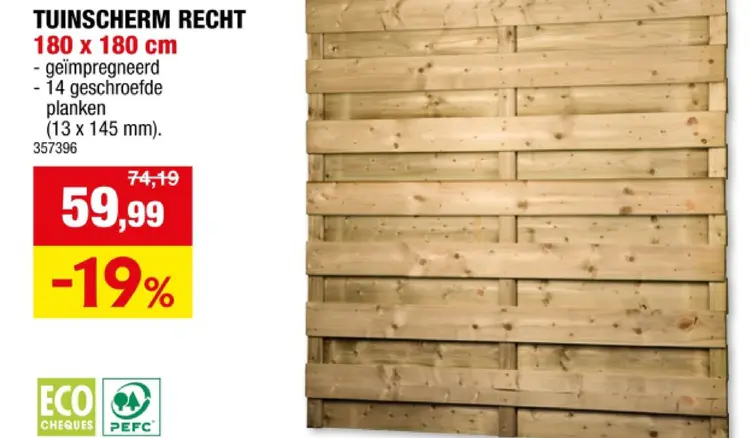 Promotie: Tuinscherm recht