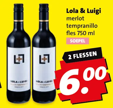 Aanbieding: Lola & Luigi merlot tempranillo