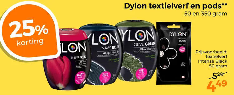 Aanbieding: Dylon textielverf en pods