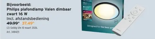 Promotie: Philips plafondlamp Valen dimbaar