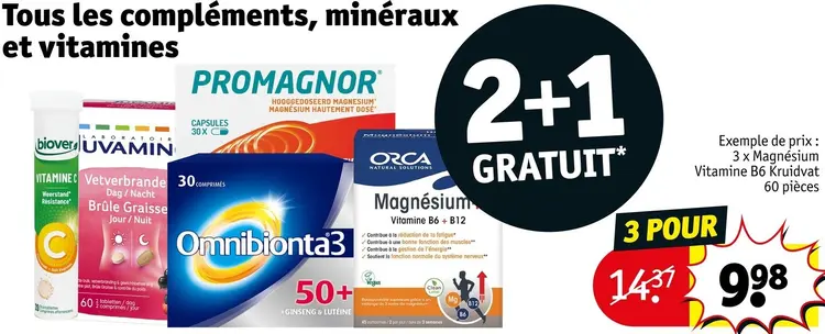 Offre: Tous les copmléments, minéraux et vitamines