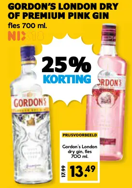 Aanbieding: Gordon's london dry of premium pink gin