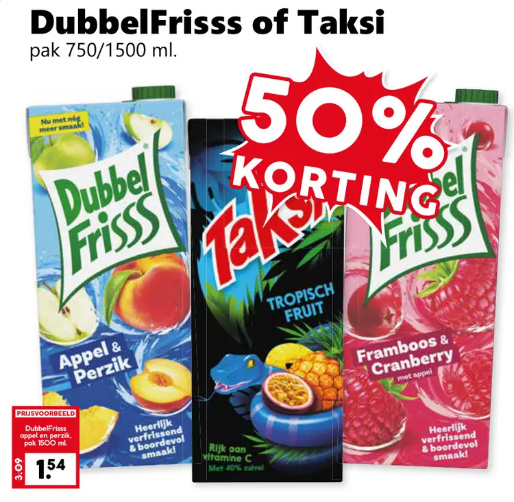 Aanbieding: DubbelFrisss of Taksi